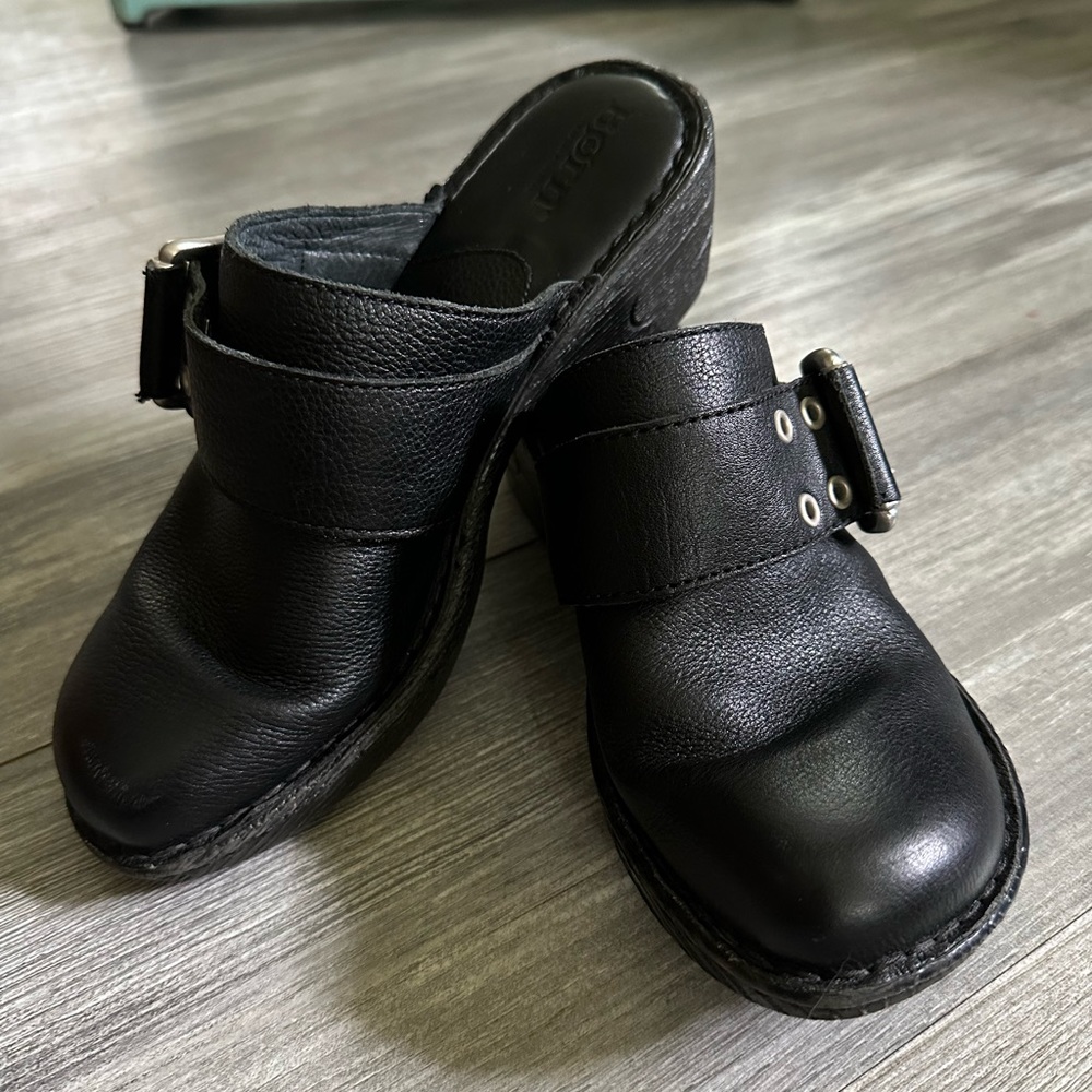 BORN CLOGS MULES SHOES W/ Buckle 90s Y2K Block Heel Black Women’s Size 7 M